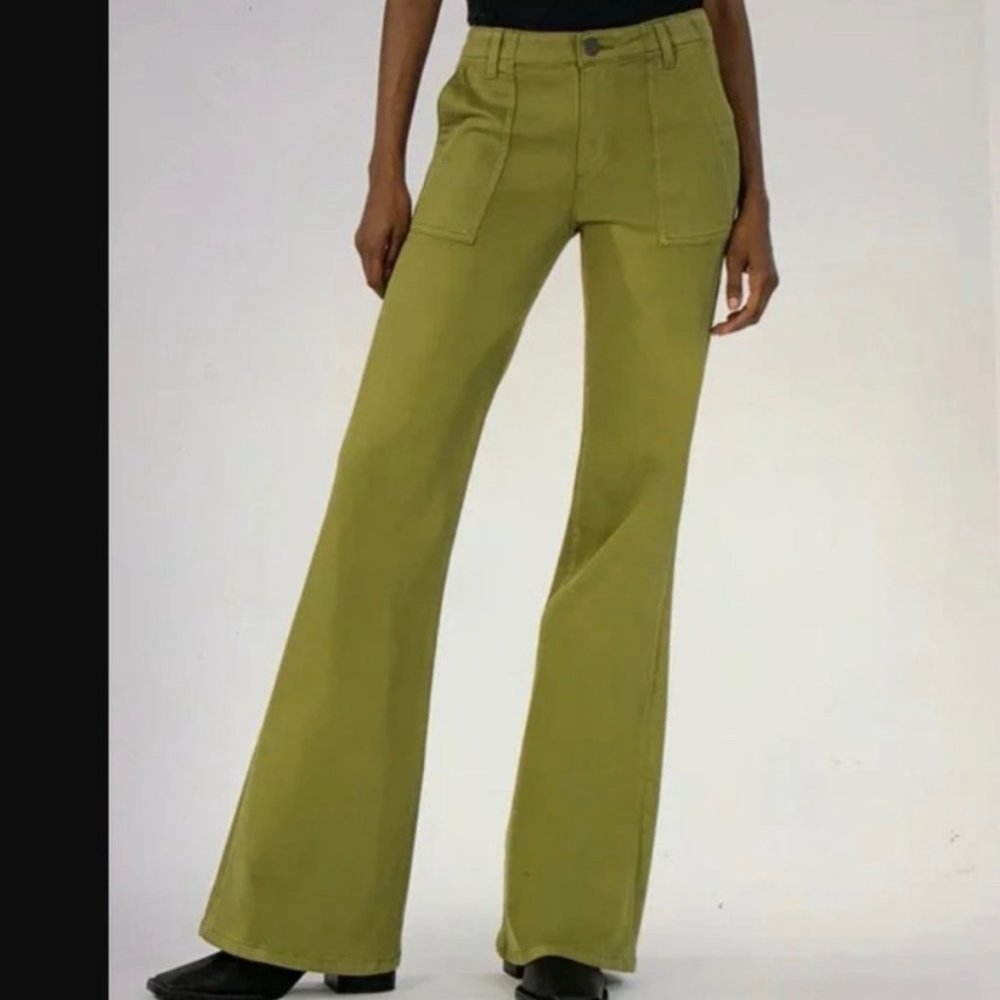 Kut from the Kloth Olive Utility Boot-Cut Pants